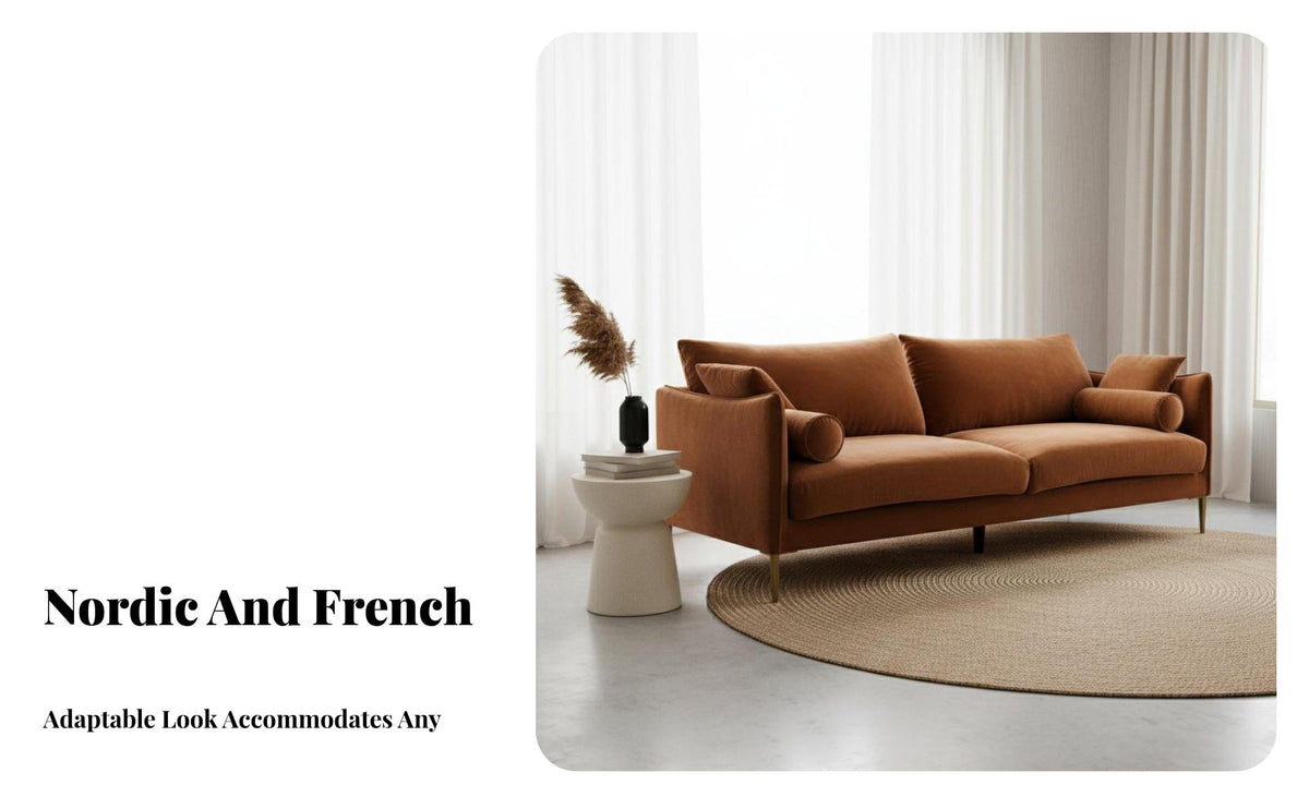 Removable and cleanable Cover puffyShaped Couch Nordic Design Sofa Easy to Clean Loveseat Wabi-Sabi aesthetic for Apartment Dwellers, Homeowners, Children, Lounge Area, Bedroom, Home Office