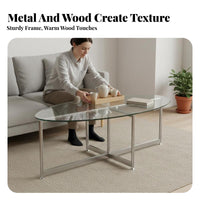 Tripod Base Oval Table Wabi-Sabi Aesthetic Household Furniture Minimalist Design Vintage Inspired for Living Room, Small Spaces