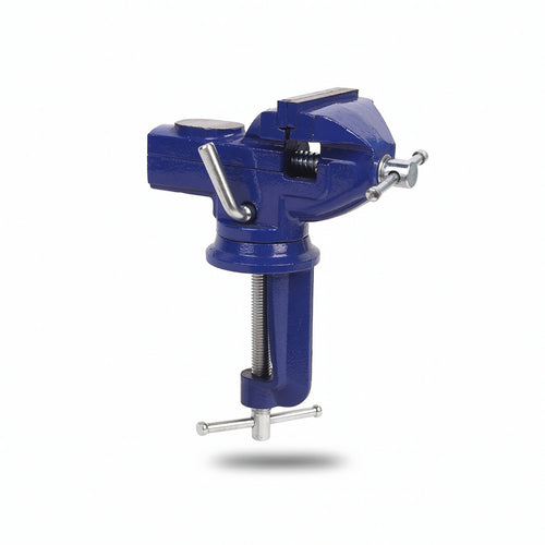 Mini Vise with Swivel Base Compact Tabletop Clamp Vise Adjustable for Workbench