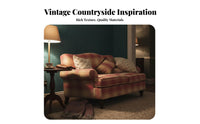 French Country design Upholstered 2-Seater Sofa Vintage Design Highrear Floral Settee Elegant Aesthetic Loveseat Comfortable Seating for Hotel Owners, Guesthouse managers, Homeowners, Bedroom
