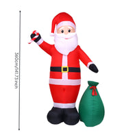 Inflatable Santa Santa Figure with Gift Sack Standing Giant Inflatable Santa Holiday Decor Outdoor Festive for Yard, Garden