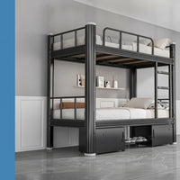 Steel Bunk Bed Double-Layer Bunk Bed with Ladder Heavy Duty Furniture for Students, Dormitory, Shared Rooms