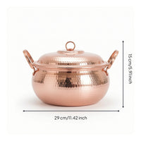 Copper Soup Pot with Snug-Fitting lidFitting Soup Pot with Lid Versatile Cookware for Kitchen