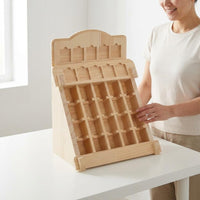 Wooden Card Display Stand Tabletop Layered Wooden Display Designed for Desk
