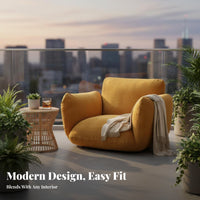 Upholstered Single Sofa Minimalist Design Upholstered Accent Chair Thickly Cushioned Sturdy Construction for Homeowners, Balcony