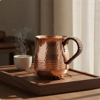 Copper Tea Pitcher Long-Lasting Drinkware Patina Finish for Milk Warming