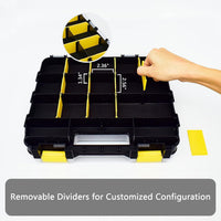 34-Compartment Double-Sided Tool Storage Box with Removable Dividers