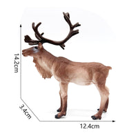 Standing Reindeer Figurine Black Hooves PVC Reindeer Figurine Gift Idea Holiday Decor for Children, Souvenir