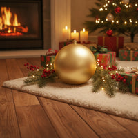 Matte Gold Christmas Ball Ornament Satin Christmas Ornament Minimalist Bauble Odorless for Mantel, Storefront