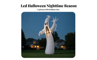 Outdoor Inflatable   | Spooky Black Printed Face, Tall White Body, Halloween Inflatable with Claws, for Lawn