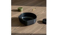 Carbon-Pattern Hanging Bowl with Tab Molded Fishing Container Sturdy Portable for Fishermen