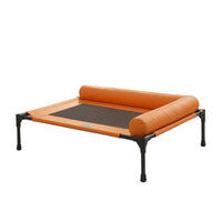 Breathable Elevated Pet Cot with Supportive Side Cushion Mesh Raised Dog Bed with Bolsters Supportive Elevated Pet Bed Long-Lasting for Indoor