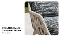 4 Pieces Weather-Resistant 4-Piece Sofa and Armchair Set Easy Maintenance Loveseat and Armchair Set Sturdy Frame Outdoor Furniture Modern Design for Hotel Owners, vacation destination Managers, Garden, Balcony, rearyard, waterside
