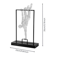 Sculpture with Metal Frame Decorative Abstract Human Statue Minimalist