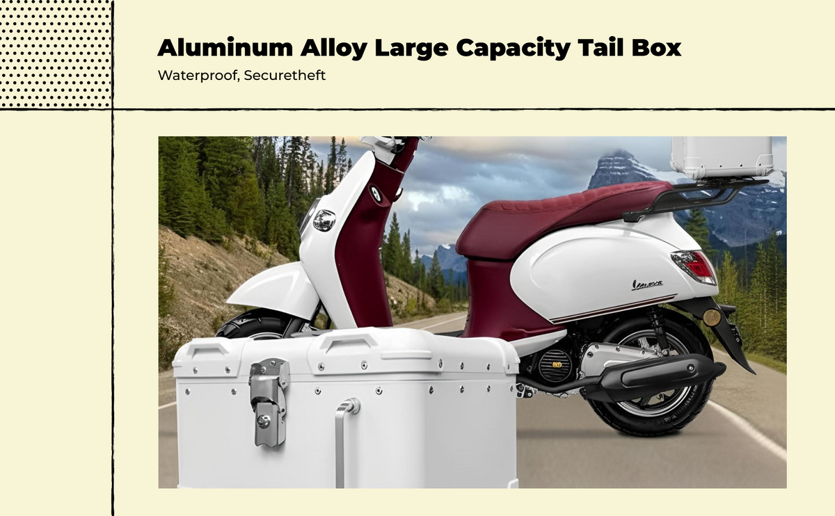 Waterproof aluminum motorcycle tail box
