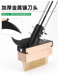 Long-Handled Weeding Brush with Wire Bristles for Garden and Courtyard Cleaning