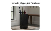 Botanical Pattern Leaf Botanical Pattern Umbrella Bucket Ventilated Crafted Metal Rain Gear Holder Stand Multi-Functional Entryway Storage