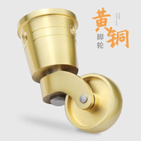 黄铜万向脚轮 重型静音滑轮桌脚餐桌沙发家具钢琴螺杆轮毂2寸3寸