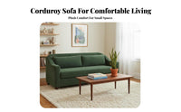 Retro Inspired 3-Seater Corduroy Sofa Modern design Ribbed Fabric Couch Straight-Line Shape Living Room Furniture space-efficient Design for Apartment Dwellers, Homeowners, Office Managers, Small Spaces, Reception Area, Lounge