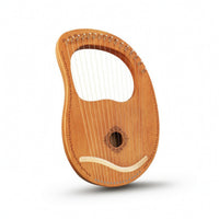 Wooden 16-String Lyre Harp Plucked Lyra Harp Metal 16-String Lyre Rounded Edges for Casual Performance