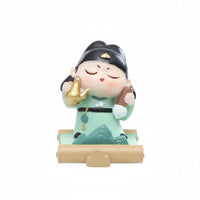 Wu Desk Ornament Collectible Period Figure Holder Cute Chinese Design Telephone Stand