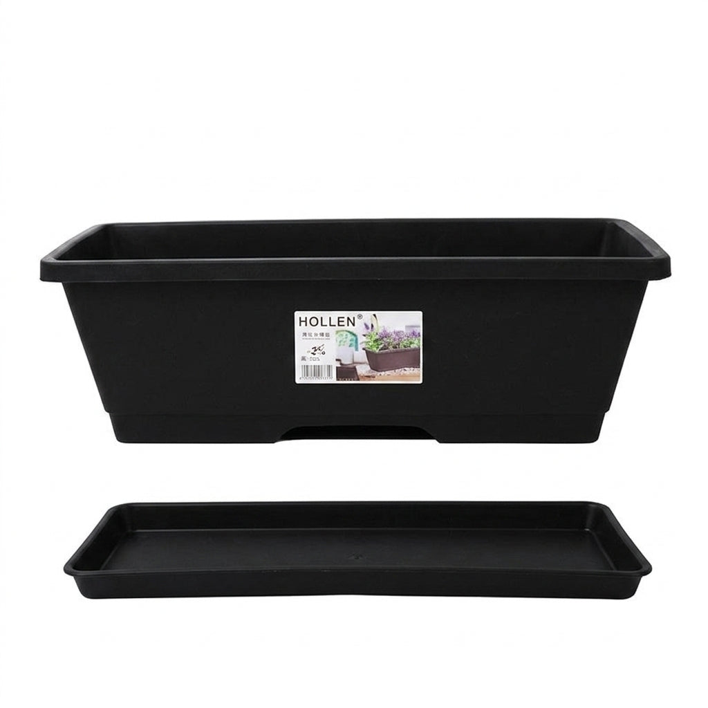 Self-watering flower pot, wall-mounted, tabletop, floor-standing, black