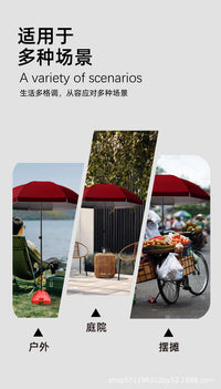 Heavy-Duty UV-Protection Umbrella for Outdoor Stalls with Folding Base