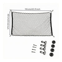 Reinforced Edges Elastic Mesh Cargo Net Corner Hooks Trunk Cargo Net 110 X 60 Cm Mesh Trunk Organizer Mounting Screws Included