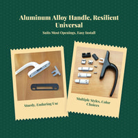 Aperture Handle, Aluminum Alloy Casement Lock, Wear-Resistant, Easy to Install, Suitable for Home & Office Use