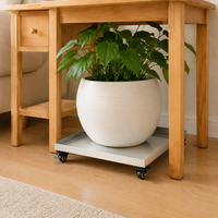 Base for Heavy Planters, Square Metal with 2-Inch Wheels, Rolling Cart 45kg for Indoor Gardening, with Drainage Tray