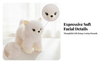 Samoyed Stuffed Dog White Soft Stuffed Dog Cream Paws