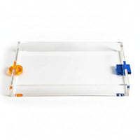 Rectangular Tray Raised Edge Tray Rectangular Acrylic Organizer Tray Vanity Tray Transparent Acrylic Construction Suitable for Living Room Display Kitchen Countertop Cosmetic Organization Book Shelf