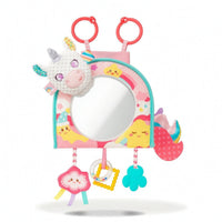 Sensory Car Seat Mirror with Toys Soft Baby Car Seat Mirror Colorful Interactive for Newborns