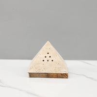 Pyramid Incense Burner Stone-Like Incense Holder with Base Minimalist Ornament for Hotel Reception