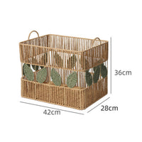 Woven Basket with Handles Handwoven Rope Storage Basket Organizer for Laundry Room, Closet