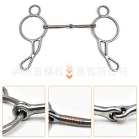 跨境货源马具马嚼子马口衔不锈钢耐磨马术衔铁俱乐部驯马装备拿货