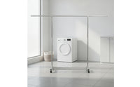 Freestanding Rolling Clothes Rack with Shelf Lockable Clothes Rack with Wheels Space-Saving Storage Furniture Portable for Balcony