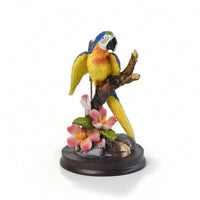 Parrot Figurine Hand-Painted Parrot Statue with Base Resin for Nature Lovers