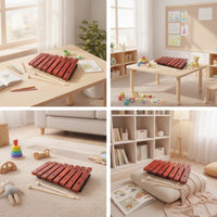 8-Note Xylophone with Mallets Smooth Wooden Xylophone Resonant Percussion Instrument Warm for Children