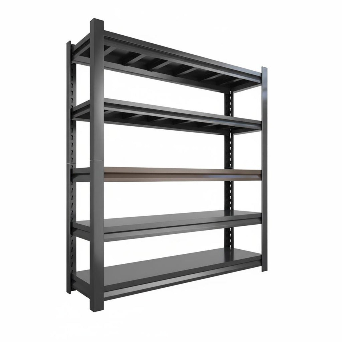 1 Piece Heavy Duty Steel Shelf Five Tier Storage Shelving Unit Freestanding Utility Rack Durable Carbon Steel Adjustable Suitable for Warehouse Garage Kitchen Home Organization