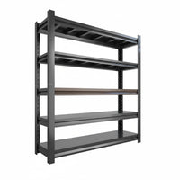 1 Piece Heavy Duty Steel Shelf Five Tier Storage Shelving Unit Freestanding Utility Rack Durable Carbon Steel Adjustable Suitable for Warehouse Garage Kitchen Home Organization