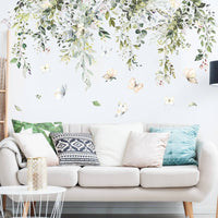 Greenery Butterfly Wall Sticker Self Botanical Vine Mural