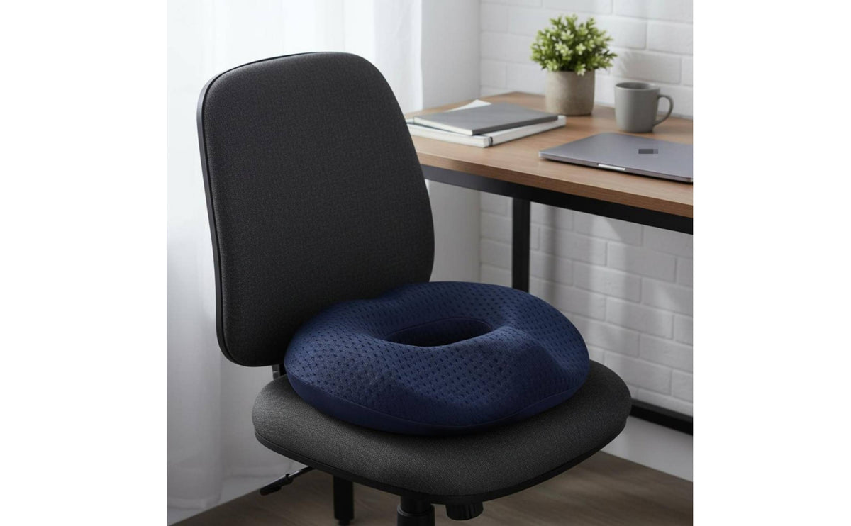 Therapeutic Donut Seat Cushion Ergonomic Design Coccyx Seat Cushion Dense Memory Foam Seating Accessory for Women, Drivers