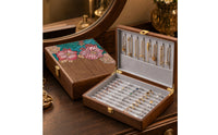 Wooden Jewelry Box Solid Wood Jewelry Box with Hinged Lid Multi-Compartment Organizer for Women, Vanity, Dresser