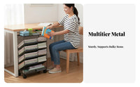 Space-Saving Under Desk Storage Rack Large Capacity Multi-Layer Book Organizer Installation-No-Installation Mobile Bookshelf Easy Assembly for Students, Office Workers, Dormitory, Classroom, Dorm Room, Study