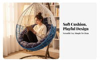 Washable Hanging Egg Chair Cushion Removable Cover Nest Chair Replacement Cushion Easy to Clean for Adults, Kids, Patio, Garden, Living Room