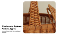 Faux Rattan Basket with Lid Versatile Braided Container Basket with Lid Multipurpose for Homemakers, Homeowners, Home Decor, Outdoor, Weddings