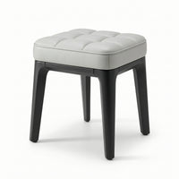 Square Stool Cushioned Padded Stool Upholstered for Living Room