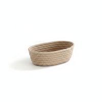 Woven Basket with Open Top Coiled Cotton Rope Basket Small for Vanity, Shelves