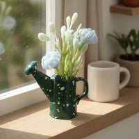 Miniature Watering Can Flowerpot Spring Atmosphere Miniature flower container Detailed 1:12 Scale Flower Arrangement for Hobbyists